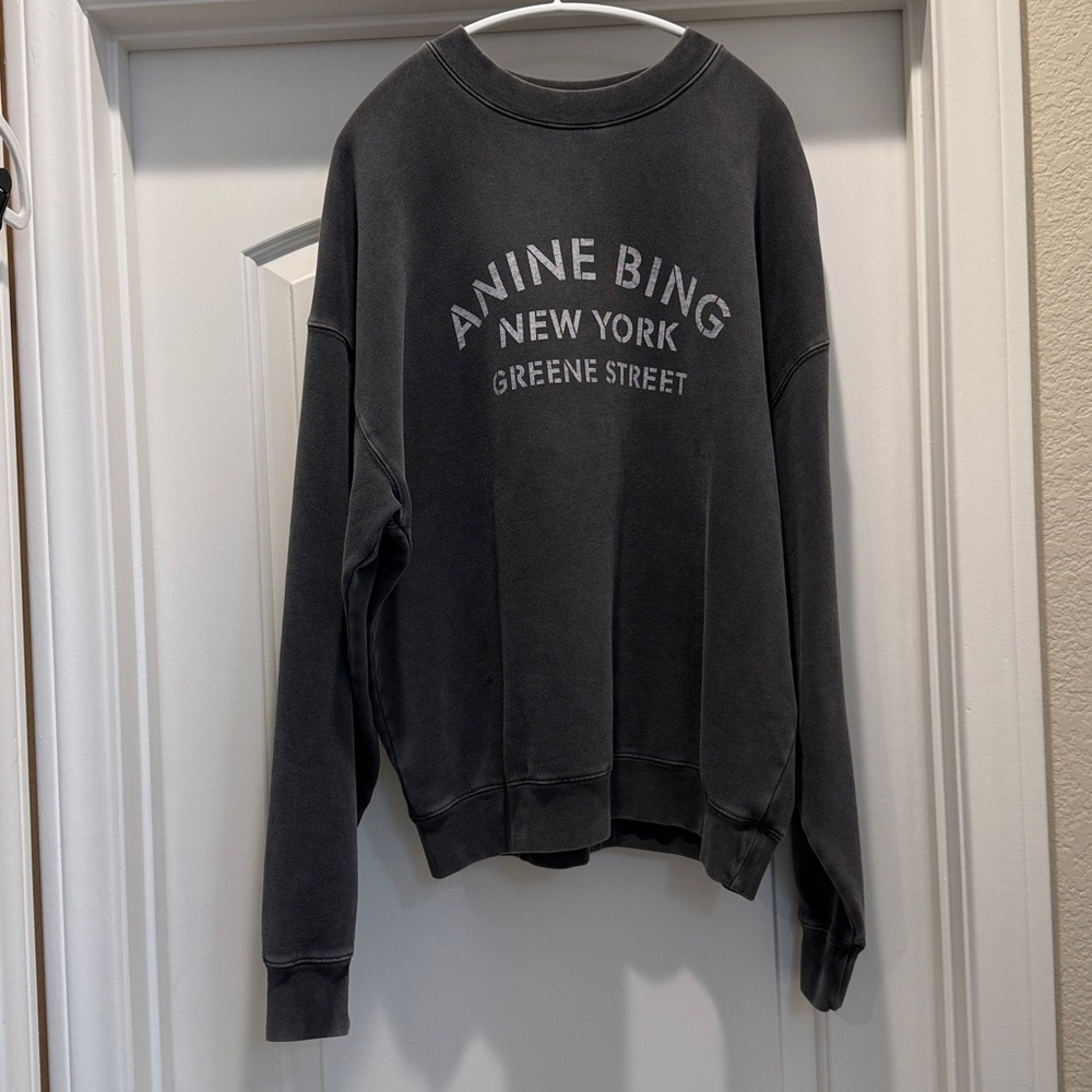Anine Bing Charcoal Sweatshirt with New York Print - Picture 4 of 6